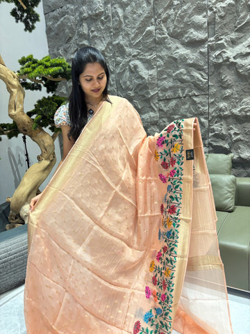 Crepe organza saree