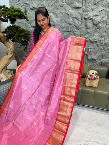 Mangalgiri pattu pink-red