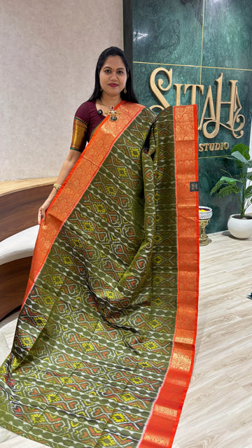 Handloom kanchi ikkat weave