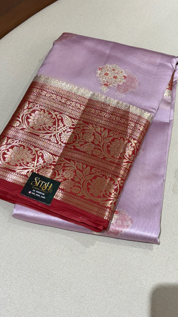 Chanderi mango pattu pink