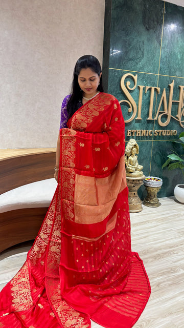 Crepe georgette red