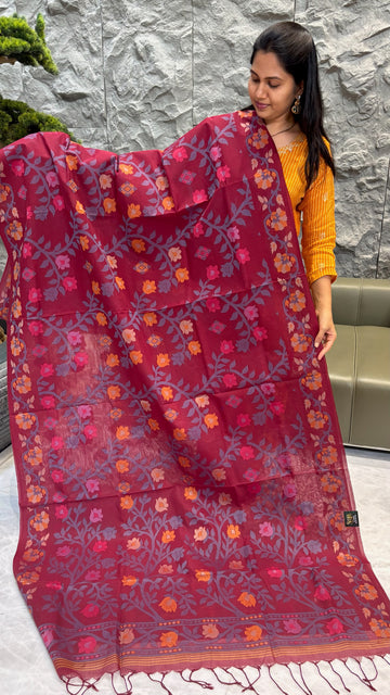 Dhaka cotton maroon
