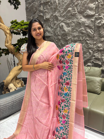 Crepe organza saree