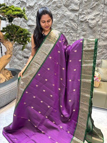 Kanchi pattu purple-green