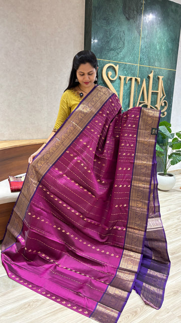 Handloom kanchi pattu magenta