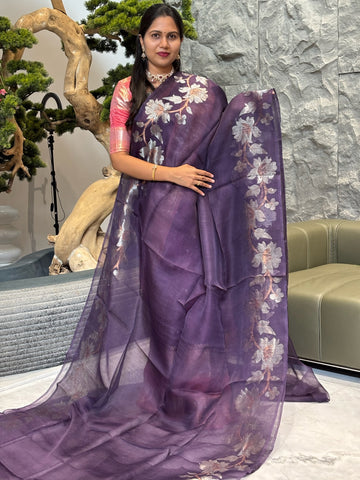 Light purple Muslin jhamdani
