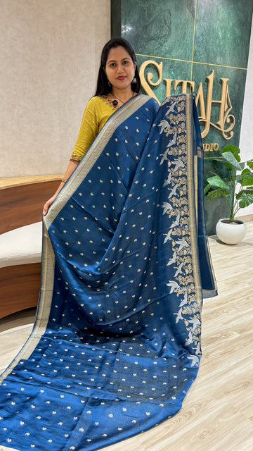 Mashru banaras blue