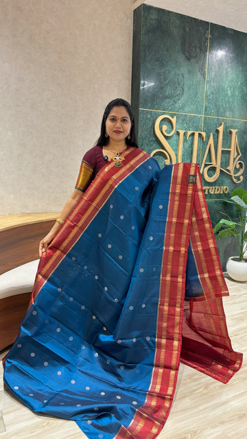 Handloom kanchi pattu-red