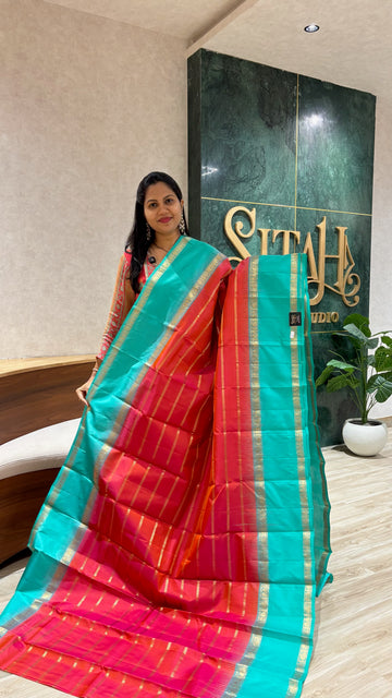 Kanchi pattu pink-seagreen