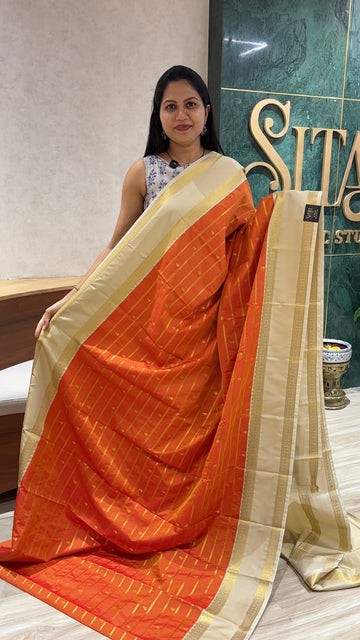 Semi kanchipattu orange