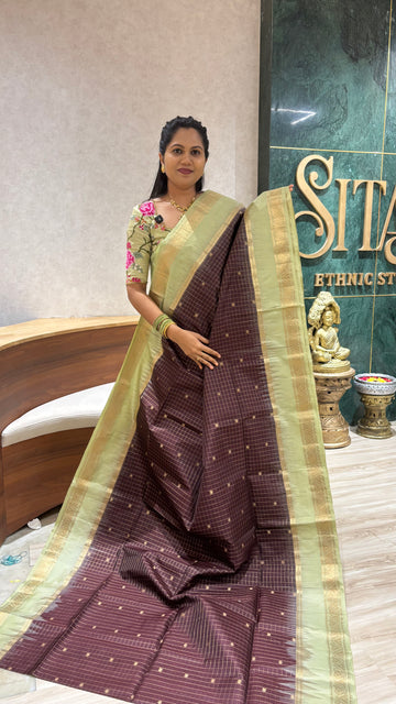 Kanchi pattu snuff - pista green