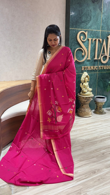 Jhamdani cotton pink