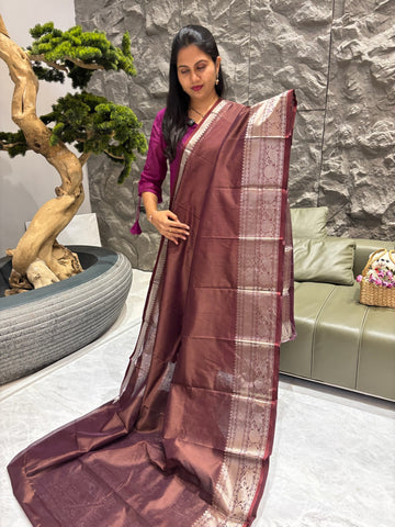 Handloom mangalagiri pattu brown