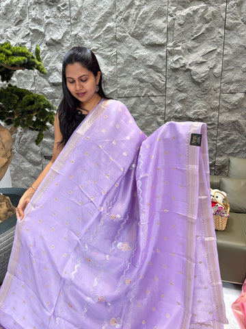 Chanderi saree lavender