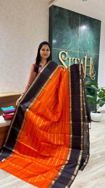 Kanchi pattu orange-snuff