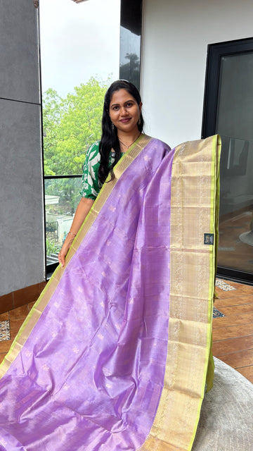 Mangalgiri pattu lavender-parrotgreen