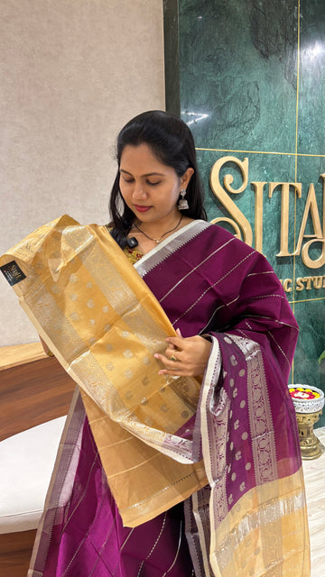 Handloom Mangalagiri pattu magenta