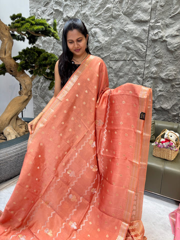 Chander saree peach