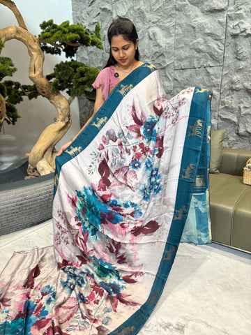 Crepe satin saree