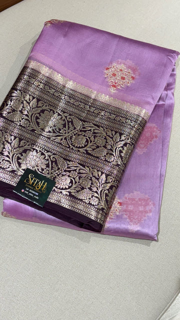 Chanderi mango pattu lavender