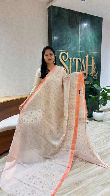Kota saree orange peach