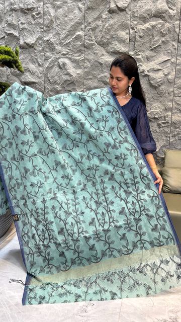 Dhaka cotton sea green