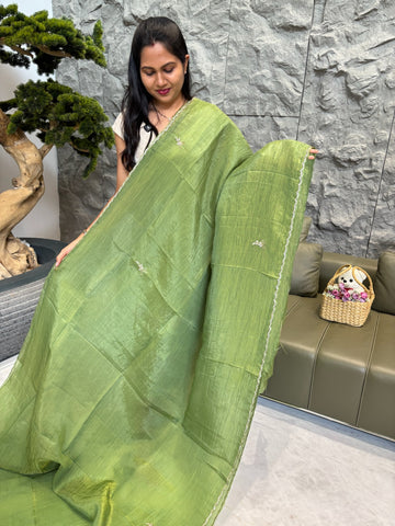 Crush organza green