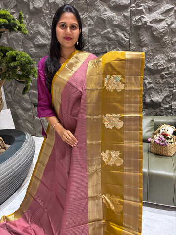 Handloom kanchi pattu onion pink