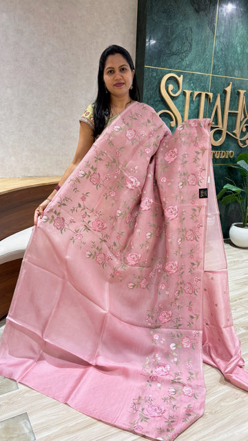 Handloom organza pink