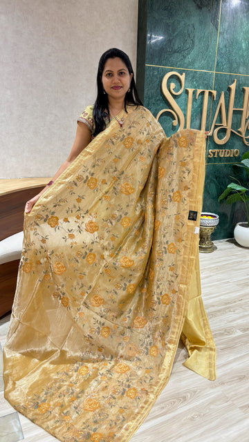 Handloom tissue cross stitch