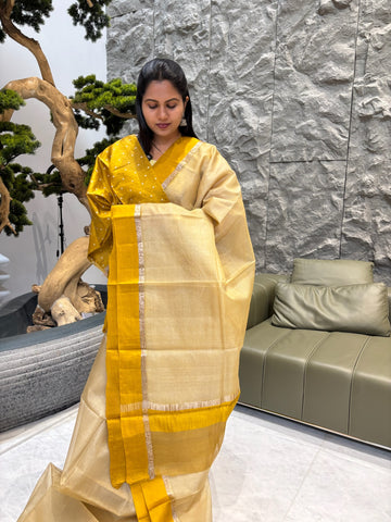 Tussar Kota with buttablouse