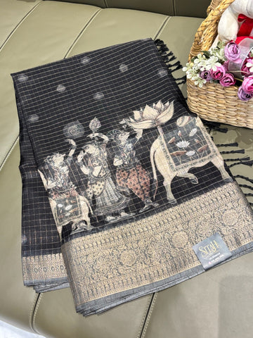 Fancy silk black-grey