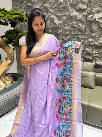 Crepe organza saree