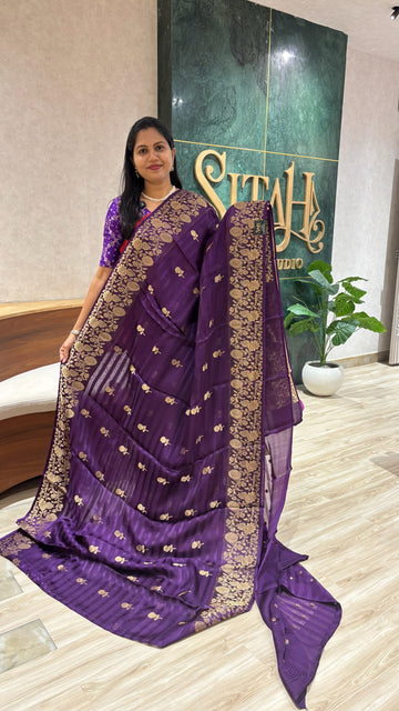Crepe georgette purple