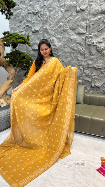 Puliya cotton mustard yellow