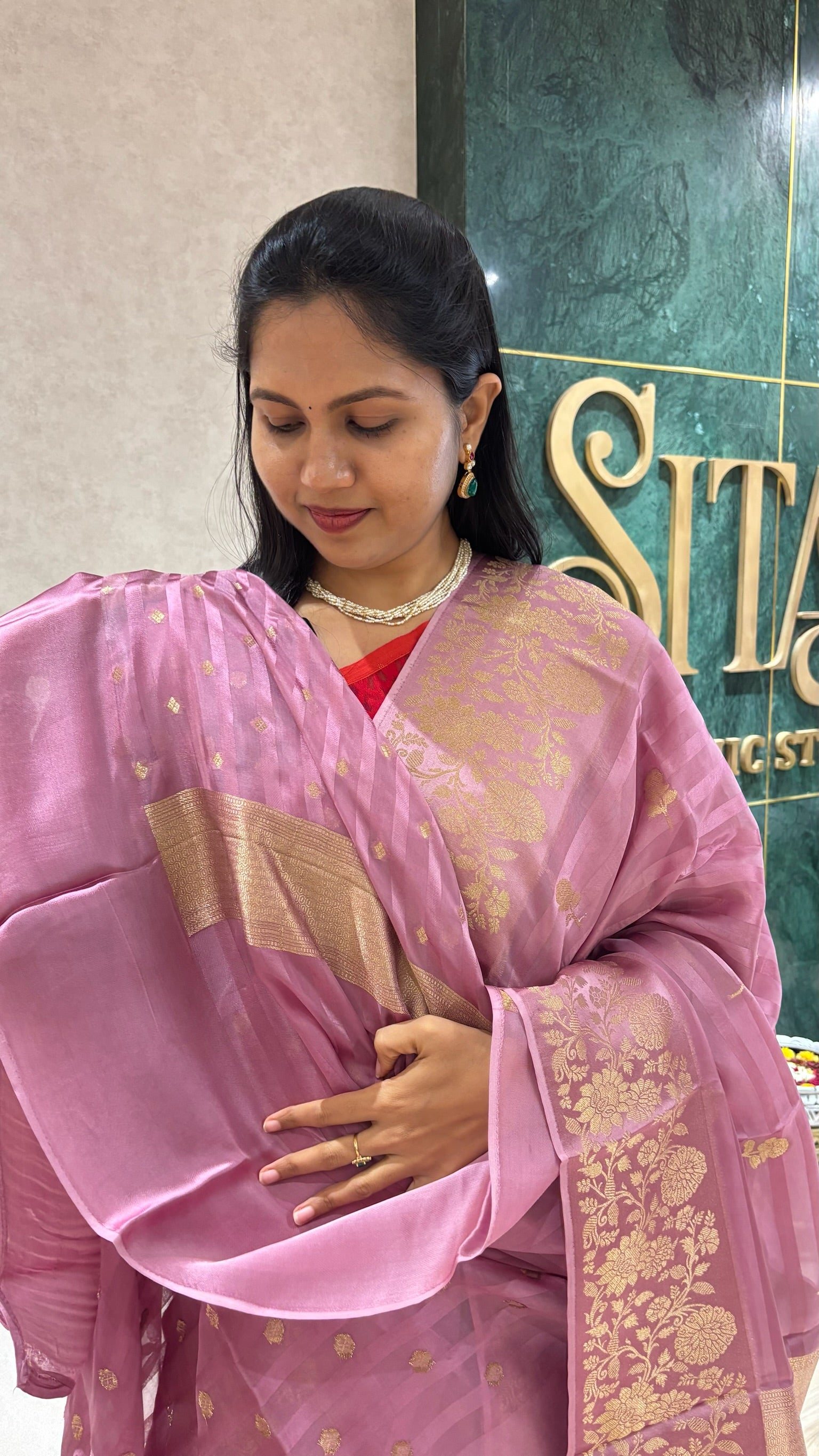 Crepe georgette onion pink