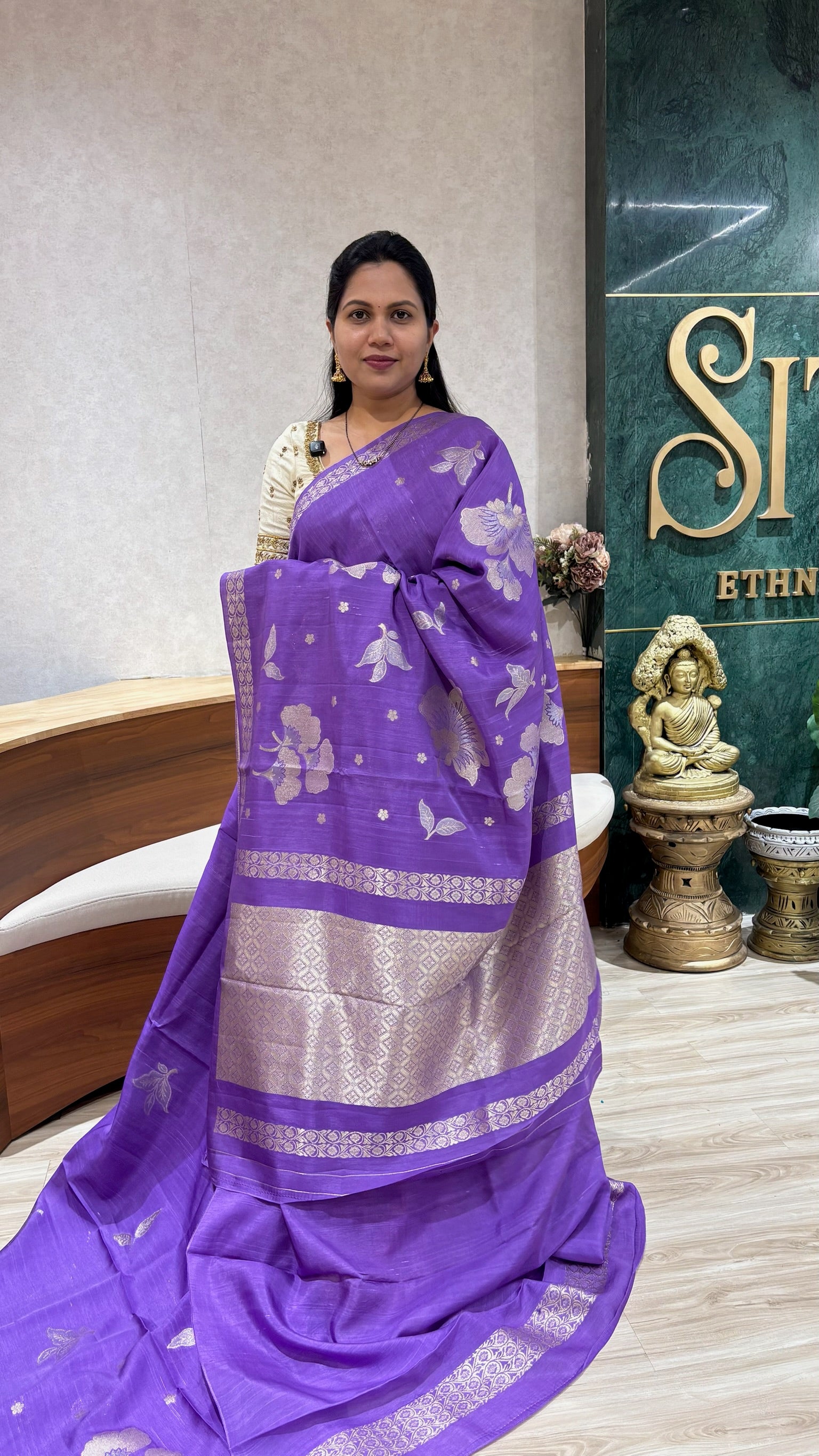 Tussar georgette lavender