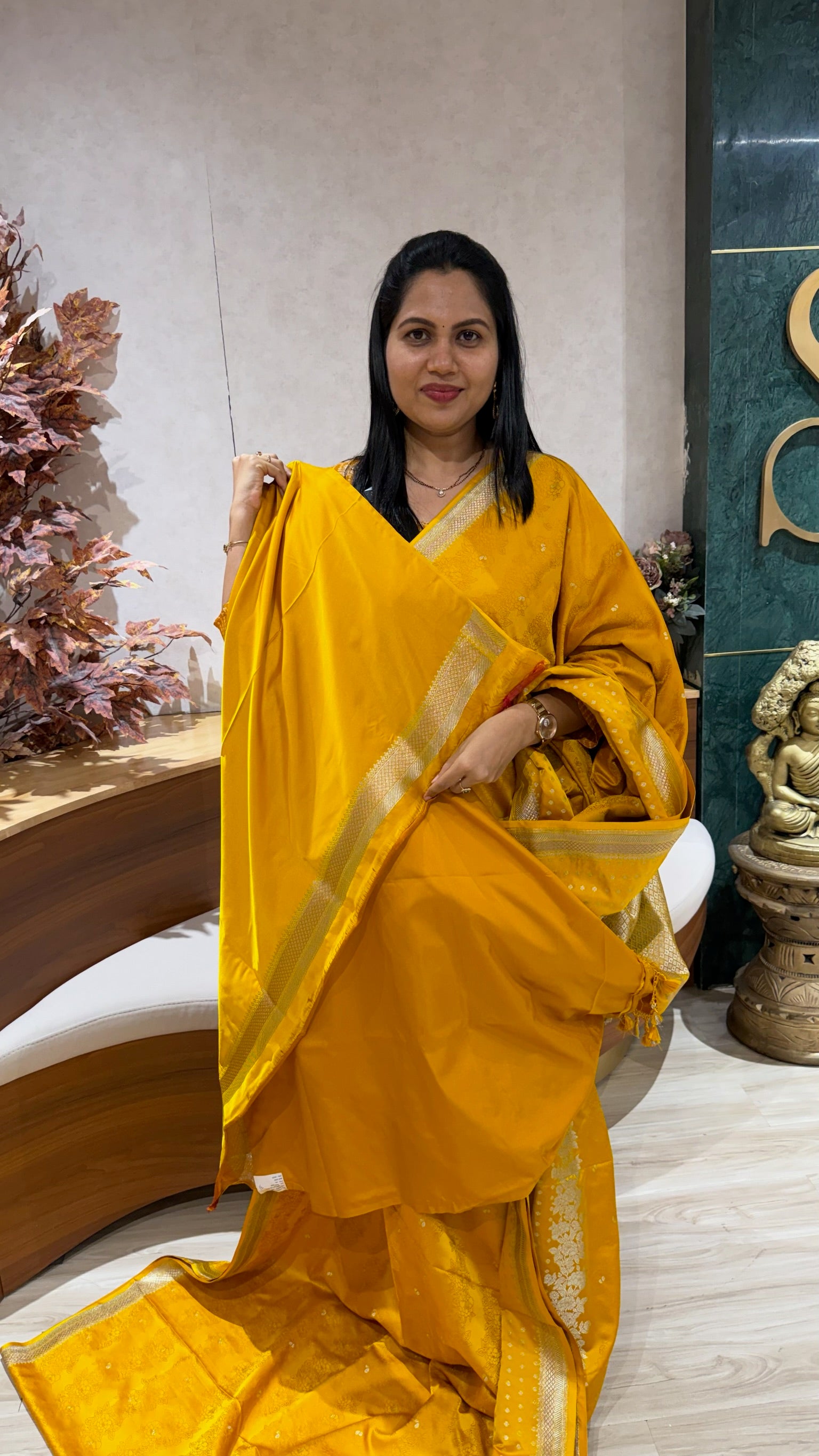 Mashru banaras yellow