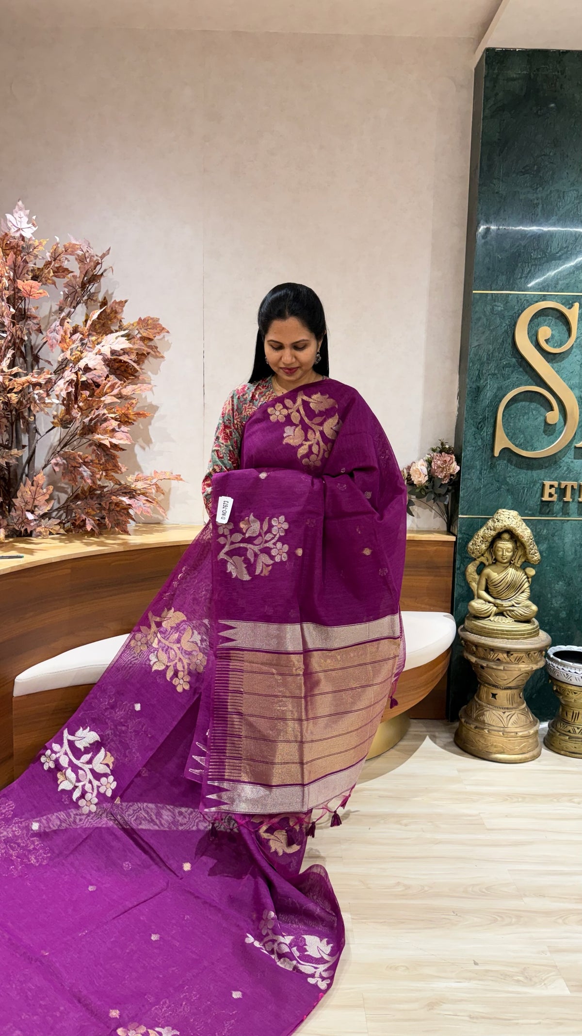 Linen saree