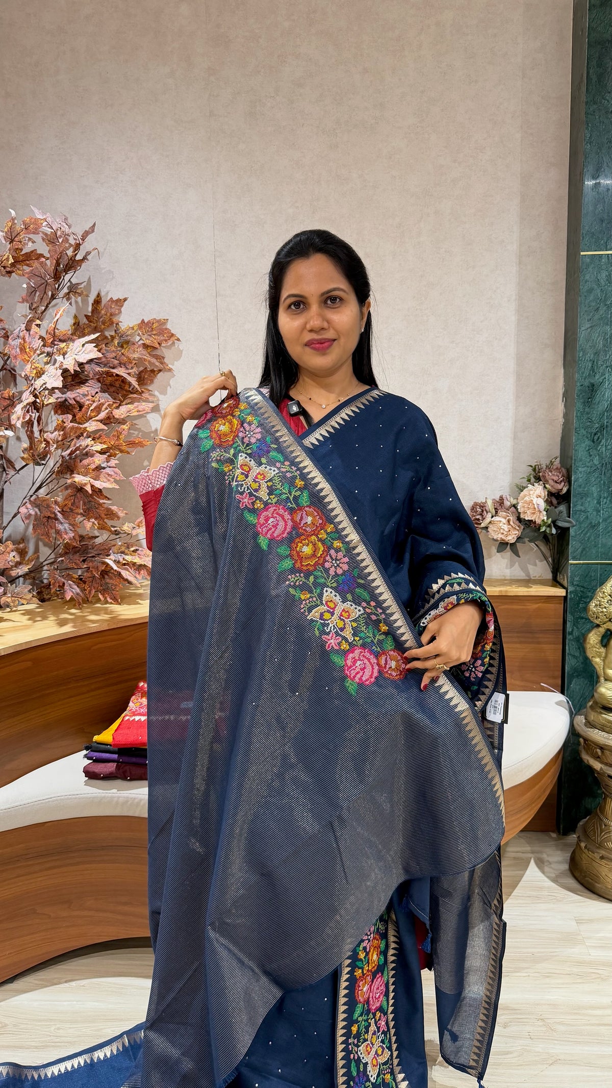 Tussar embroidery