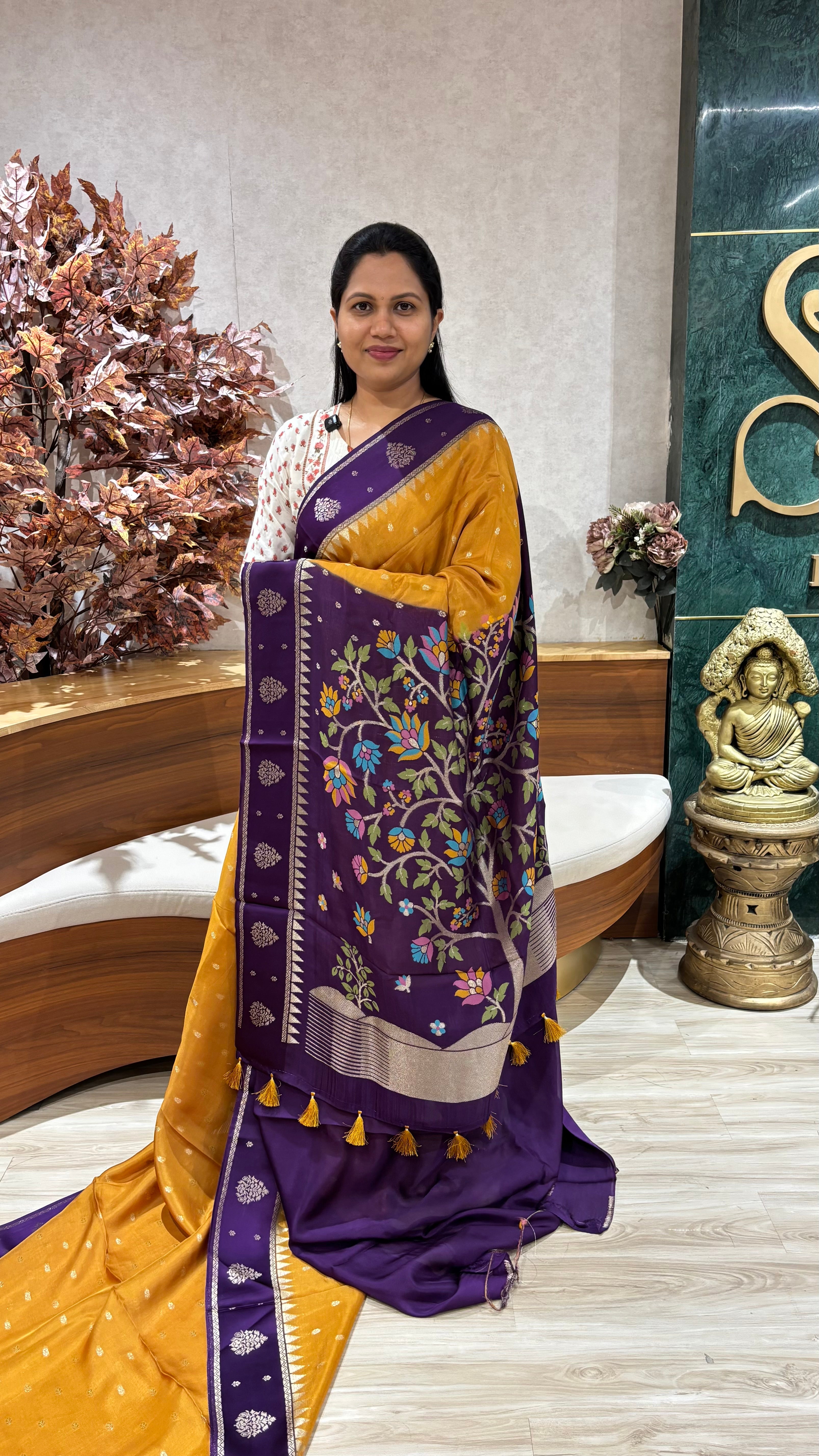 Georgette jhamdhani pallu