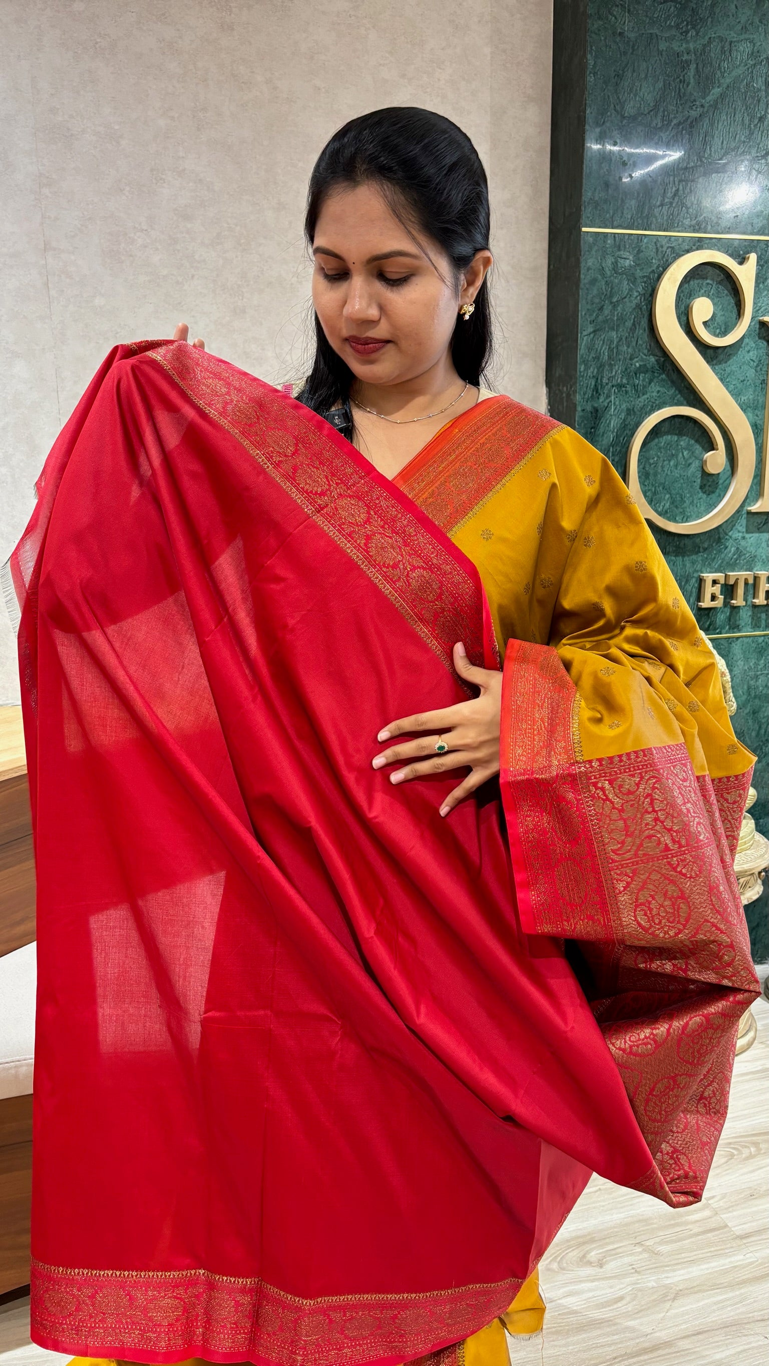 Fancy banaras golden musturd