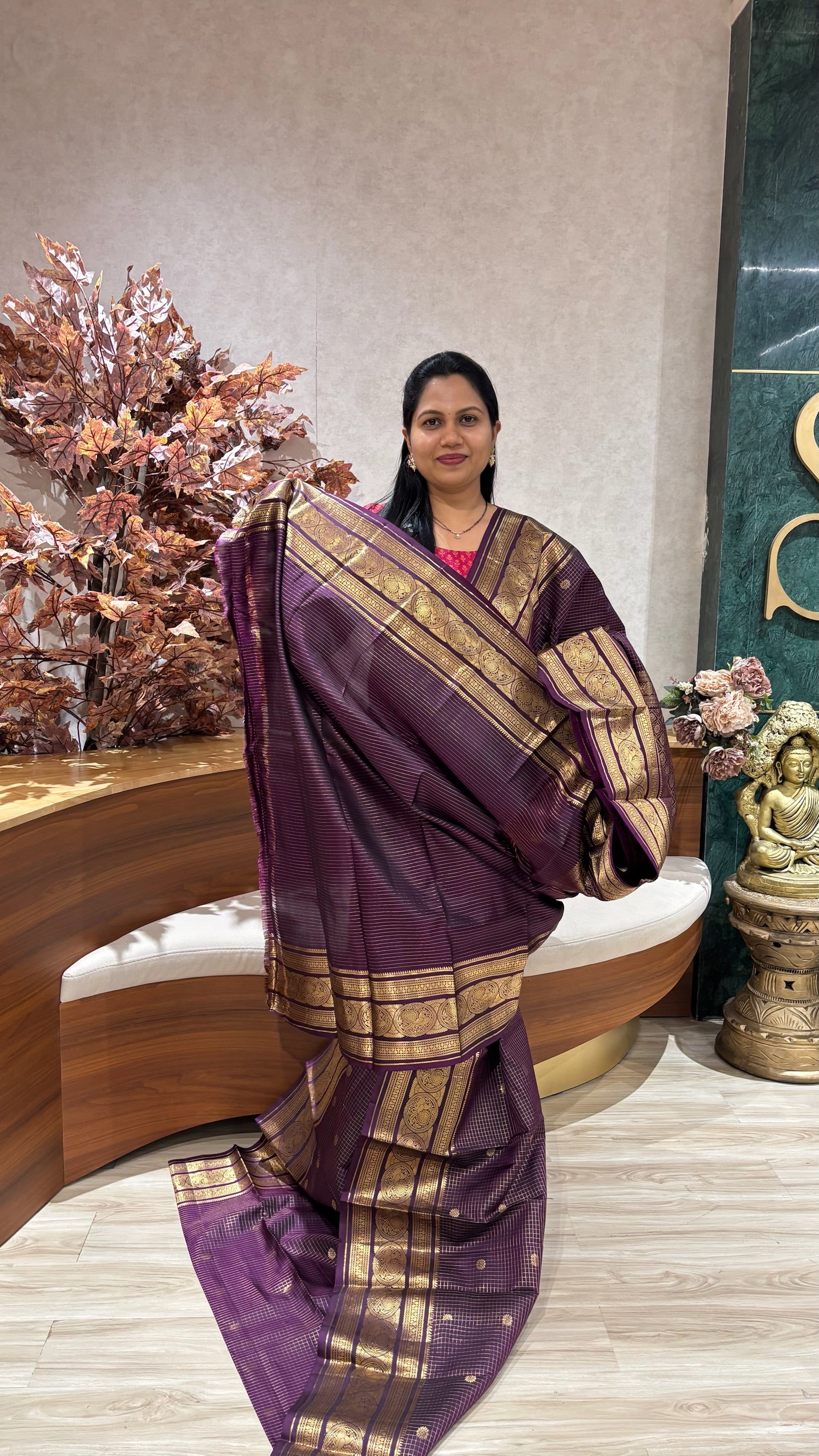 Handloom vintage Kanchi purple