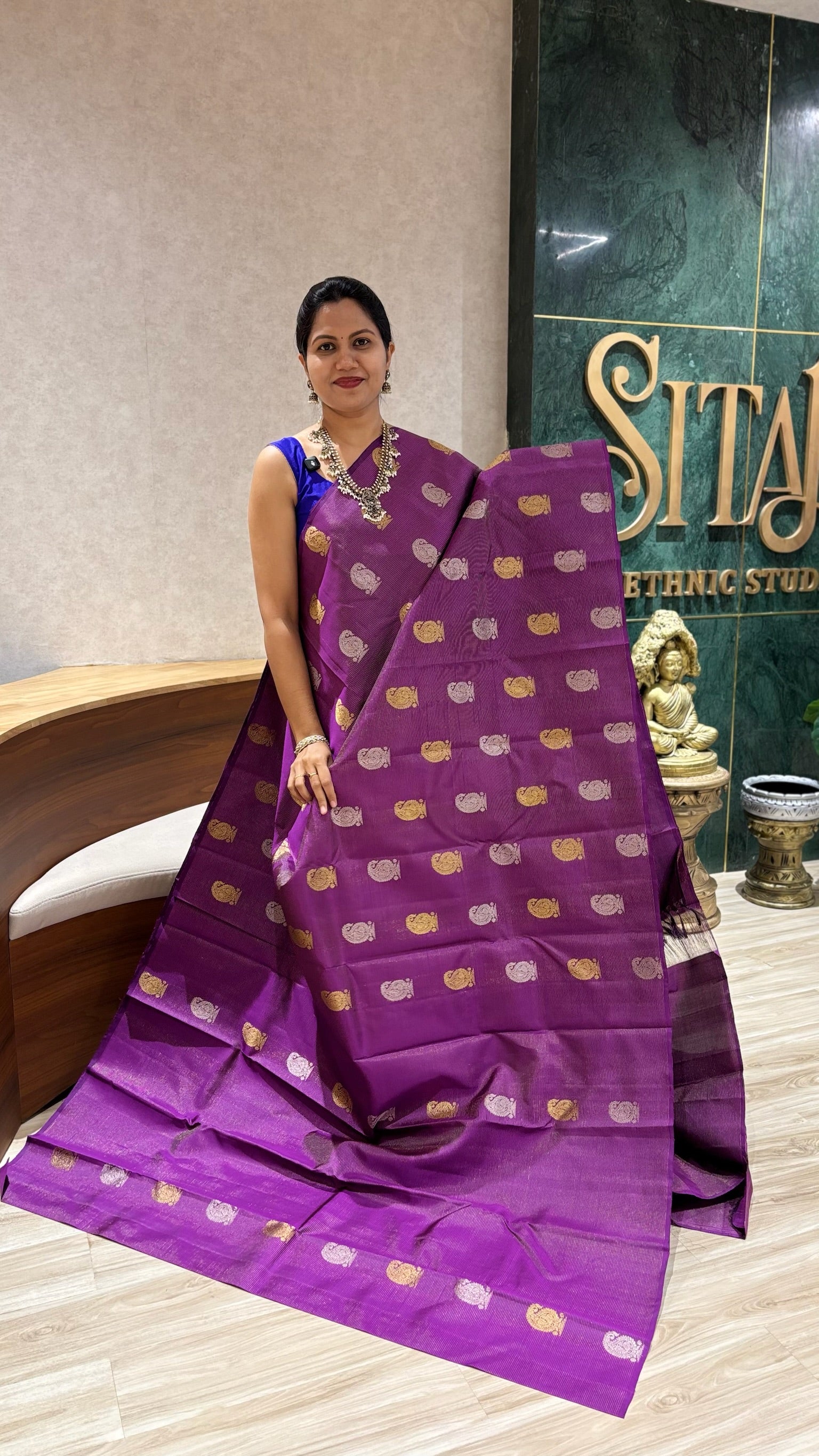 Handloom Kanchi pattu borderless