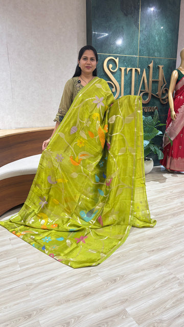 Paper silk allover green