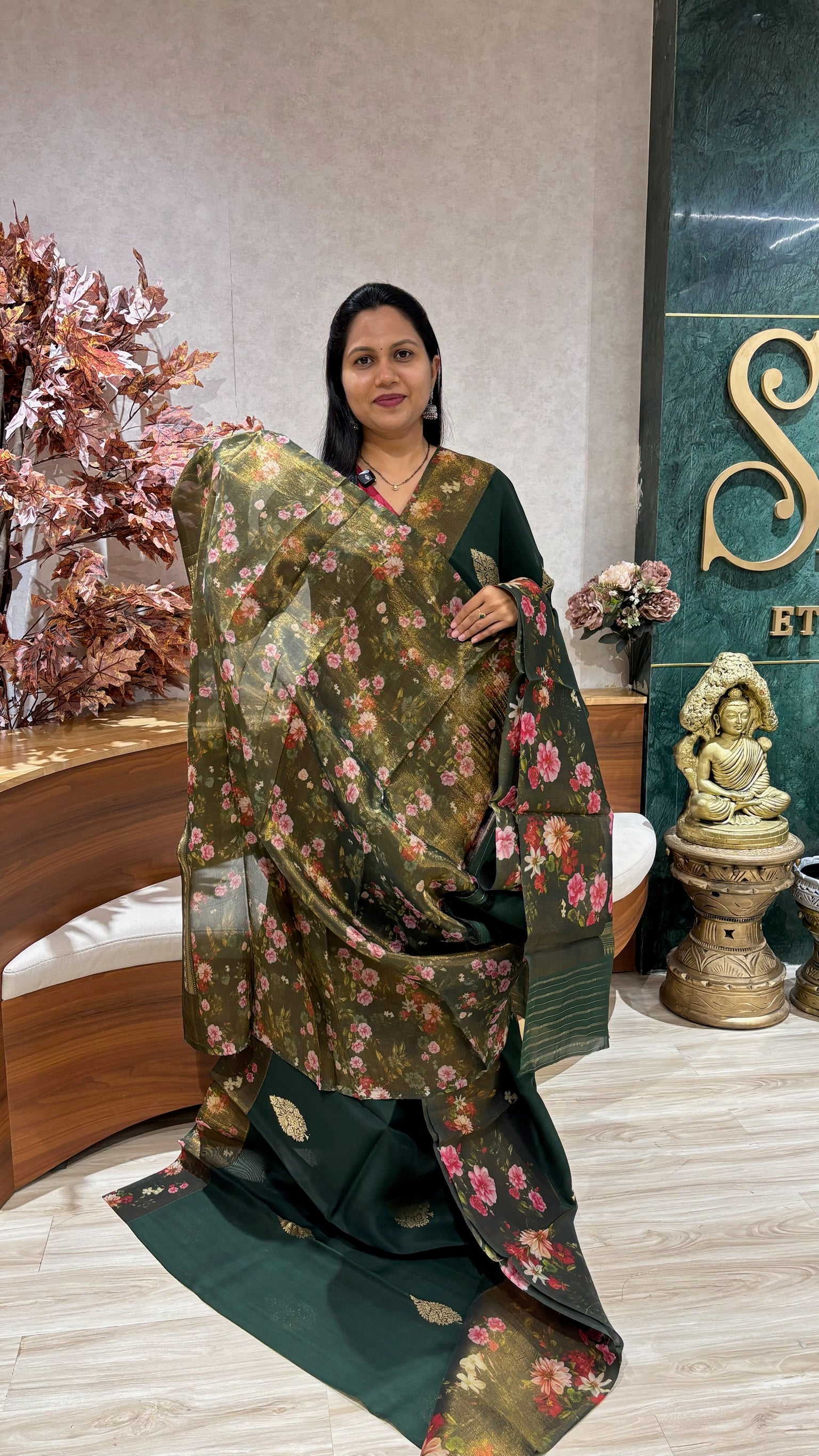 Designer kora tissue saree