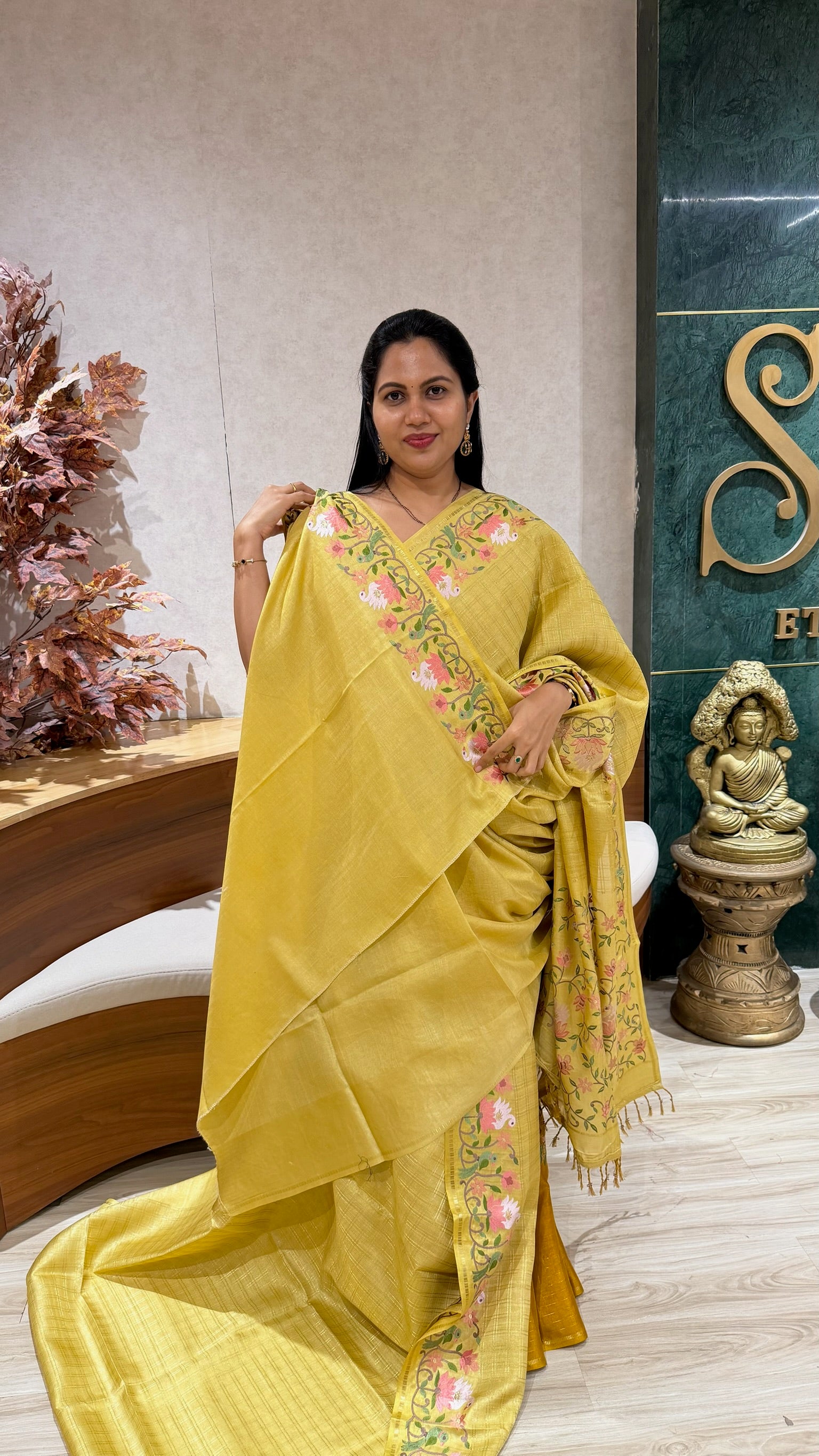 Fancy tussar embroidery