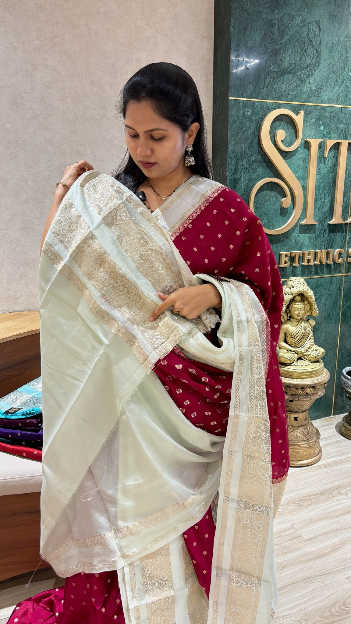 Fancy mango pattu pink