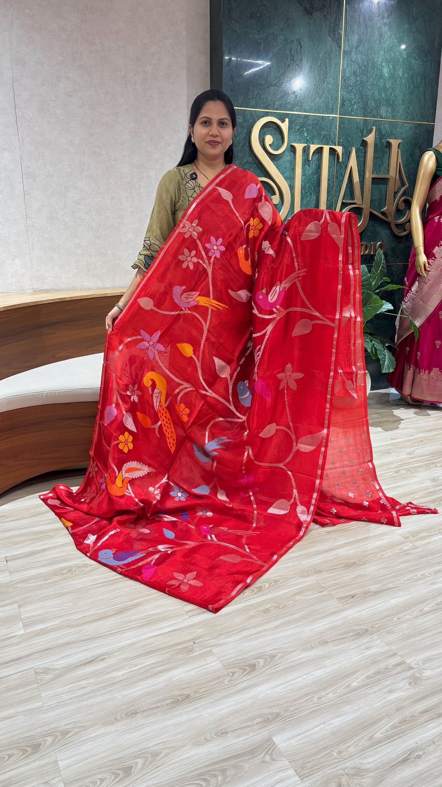 Paper silk allover red