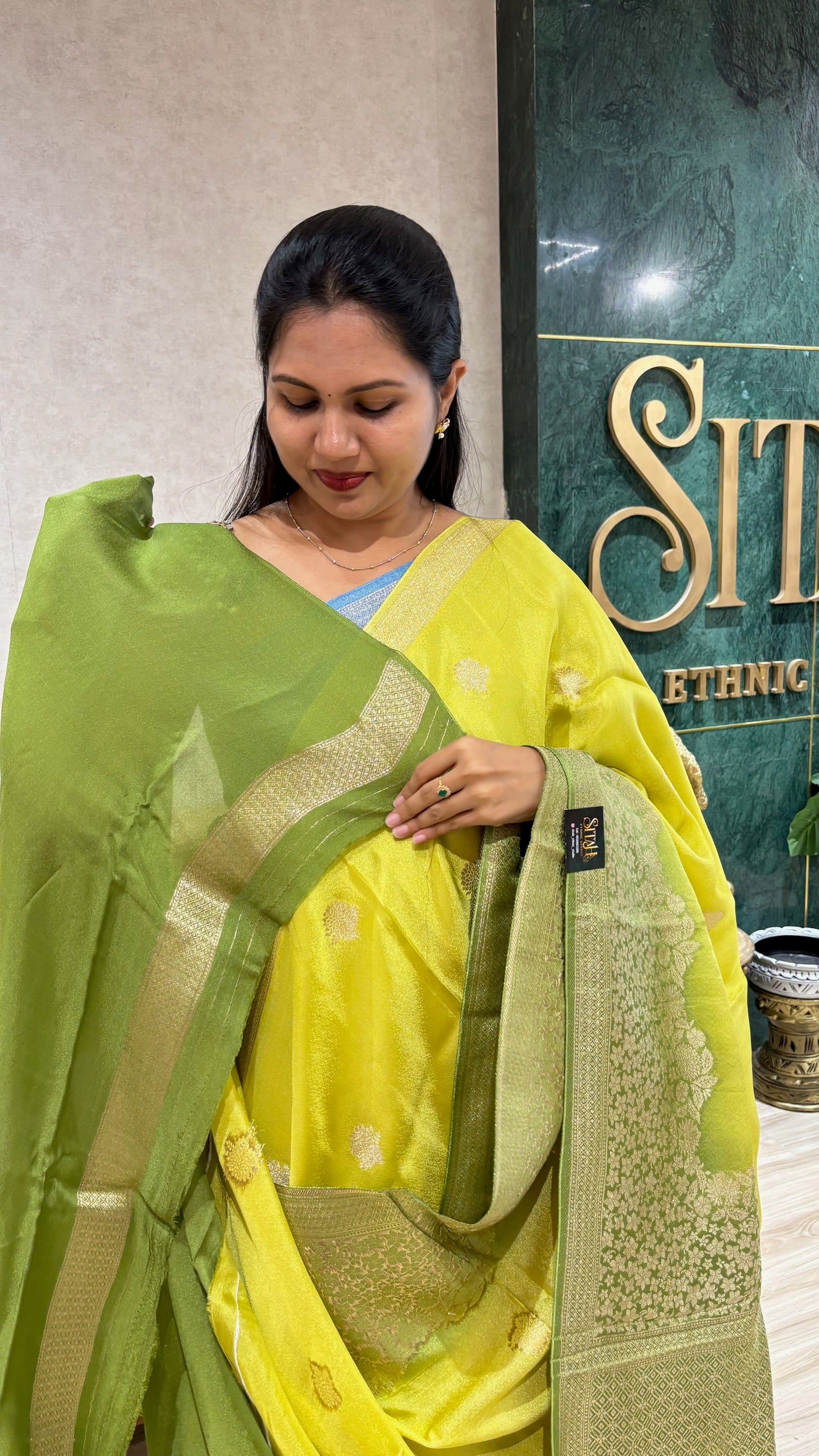 Tissue  georgette lemon yellow